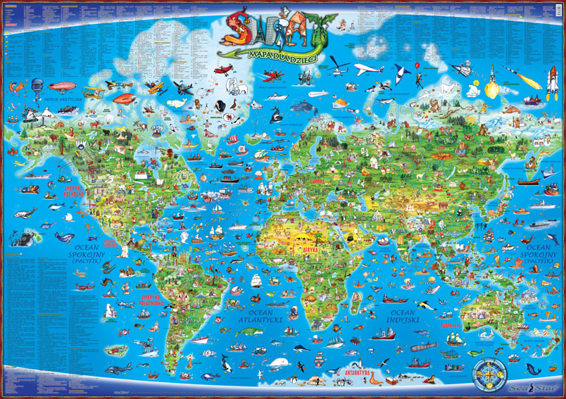 Mapa dla dzieci - Świat